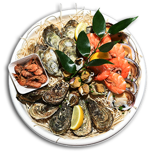 plateau fruits de mer L'ambiance des halles